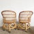 Boho Chic Buri Rattan Swivel Dining Arm Chairs With Multi Color Animal Upholstery - a Pair For Sale In Miami - Image 6 of 9