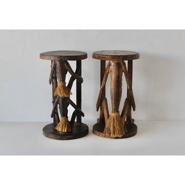 Vintage African Figural Carved Tables-a Pair For Sale - Image 4 of 18