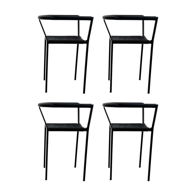 Vintage Poltroncina Chairs by Maurizio Peregalli for Zeus Noto, 1980s, Set of 4 For Sale