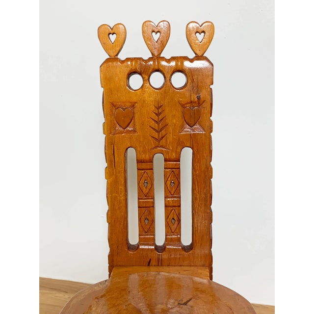 1950s Circa 1950s Hand-Carved Folk Art Chairs & Ottoman by Joseph Deveau Set- 3 Pieces For Sale - Image 5 of 13