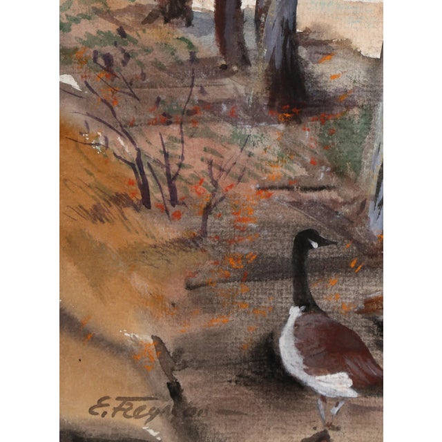 Feeding The Geese Erik Freyman Size: 15.5 in. x 11.5 in. Watercolor with pastels on paper, signed in pen This watercolor...