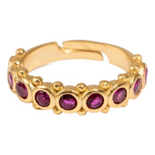 Majestic Ruby Adjustable Gold Statement Ring, Size 8 For Sale