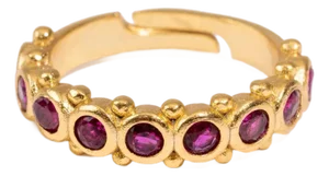Majestic Ruby Adjustable Gold Statement Ring, Size 8