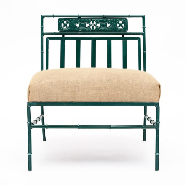 Pair of Lounge Chairs, Garden Furniture, Vintage French, Green For Sale - Image 4 of 9