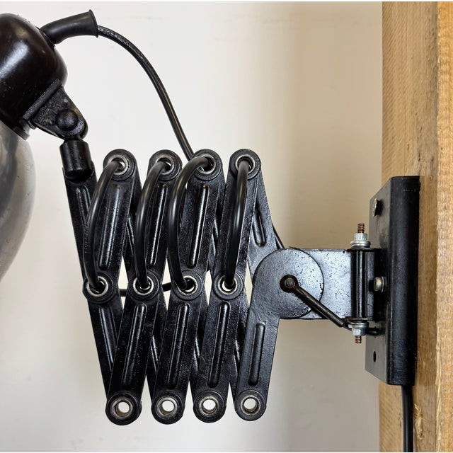 Metal Mid-Century Industrial Scissor Wall Lamp, 1960s For Sale - Image 7 of 18