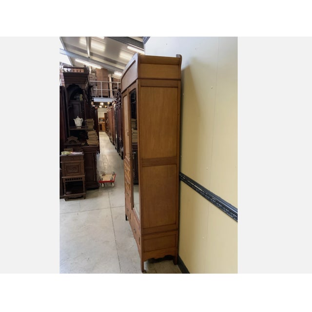 Antique Art Nouveau Linen Cupboard or Wardrobe, 1910s For Sale - Image 4 of 11
