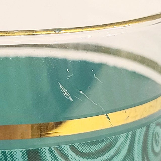 1970s Set of 6 Vintage Malachite and Gold Glasses For Sale - Image 5 of 6