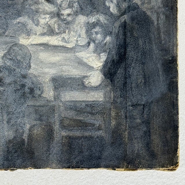 Original Vintage C. A. Gage Oil on Board Painting "In the Children's Room", Chicago For Sale - Image 4 of 10