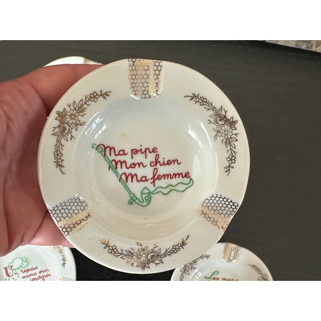 Cream Vintage French Limoges Ashtray Catchalls For Sale - Image 8 of 12