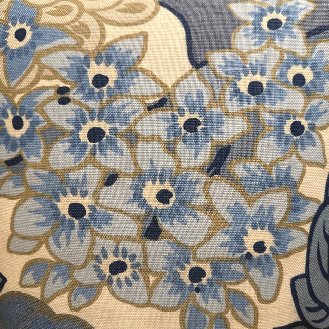 Handcrafted decorative pillow case. Thibaut Honshu blue linen front and solid white linen on the back, 14”X20”, invisible...