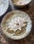 Plates and Bowls featuring White Floral with Green Leaves, from ''Waterloo' Hand-Painted Collection. Makers mark. 4 Dinner...
