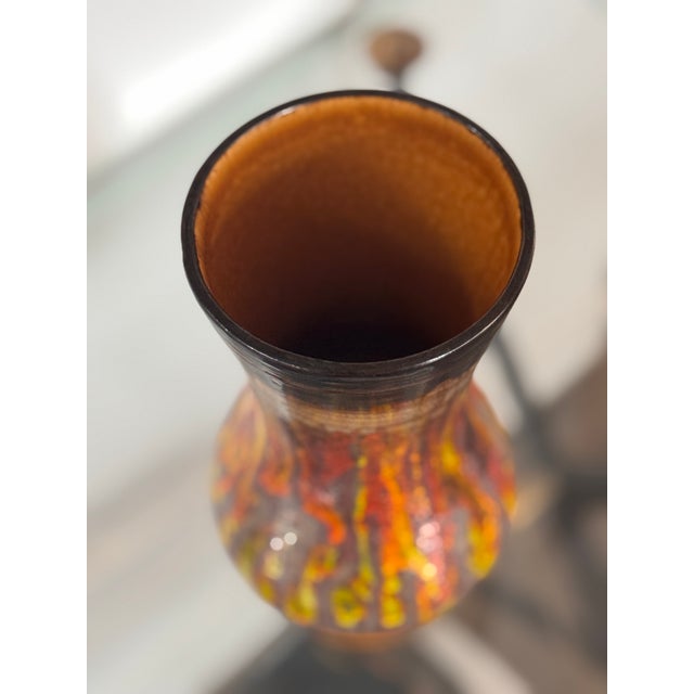 Amber French Ceramic Vase by St.Clément, 1970s–1979s For Sale - Image 8 of 10