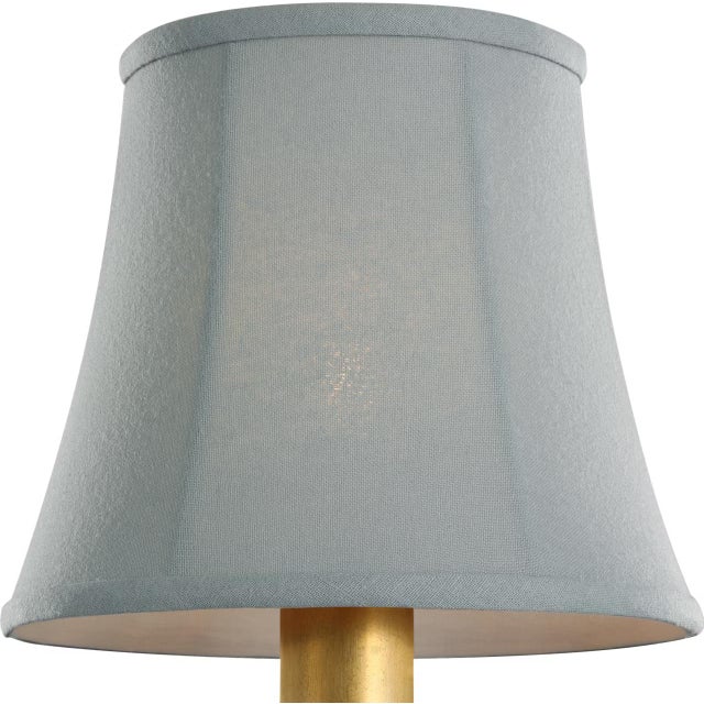 Transitional Visual Comfort Signature 6" Blue Linen Soft Empire Shade For Sale - Image 3 of 3