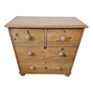 Antique Pine Two Over Two Chest of Drawers From England For Sale