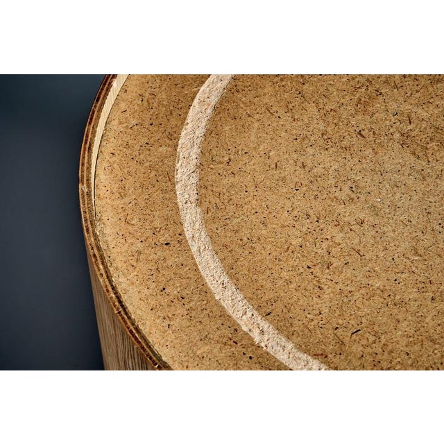 Coffee Table with Slate Top with Drum Plywood Base, France, 1970s For Sale - Image 11 of 12