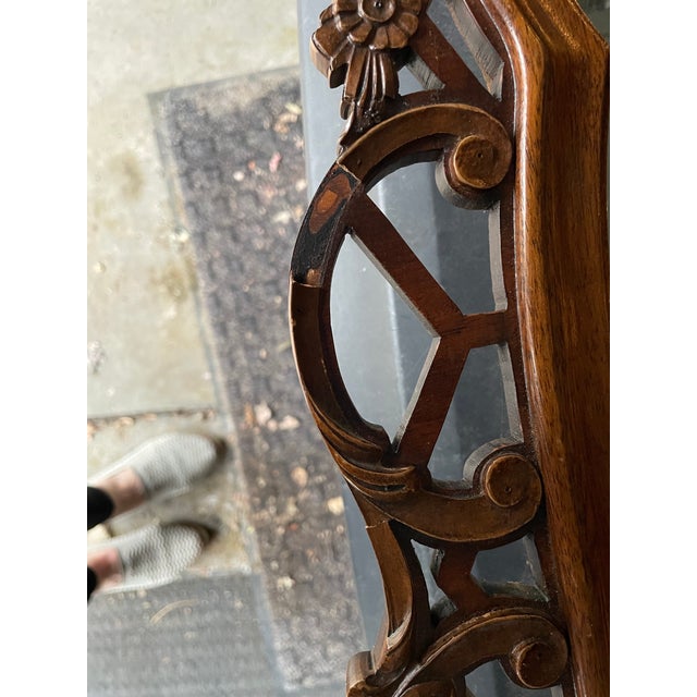 Wooden Carved Basket Mirror For Sale - Image 4 of 11