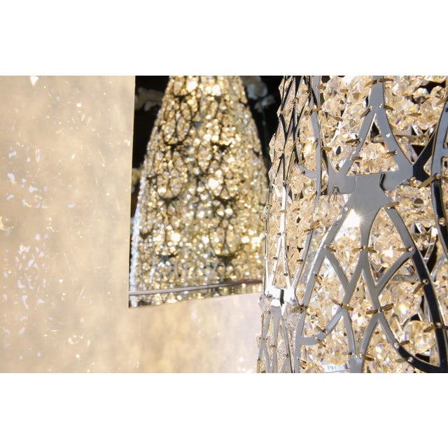 Contemporary Small Steel & Crystal Flame Arabesque Table Lamp from VGnewtrend For Sale - Image 3 of 5