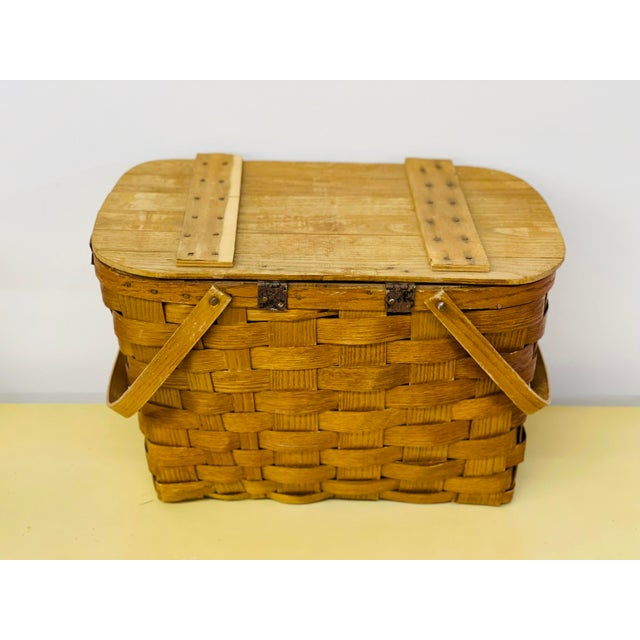 1980s Hand Woven Picnic Basket by Basketville of Putney, Vermont Chairish