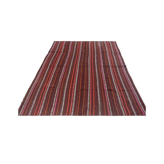 Vintage sitriped handwoven kilim rug from Adana region of Turkey. Approximatelly 50-60 years old. In very good condition.