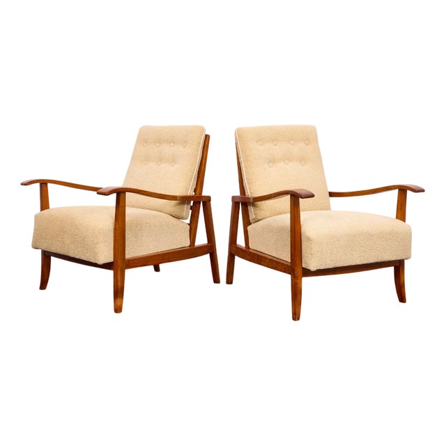 Mid-Century Modern Armchairs by Karoly Nagy, 1940s, Set of 2 For Sale