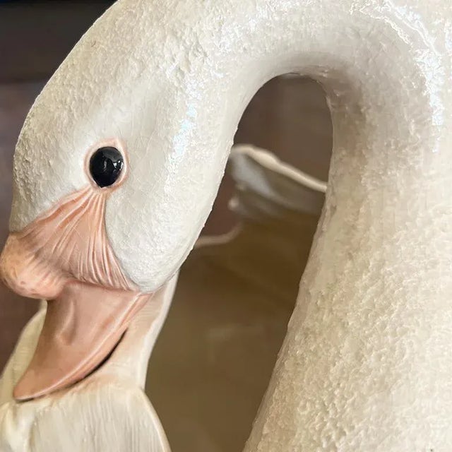 Large Vintage White Ceramic Swan Vase For Sale In Oklahoma City - Image 6 of 6