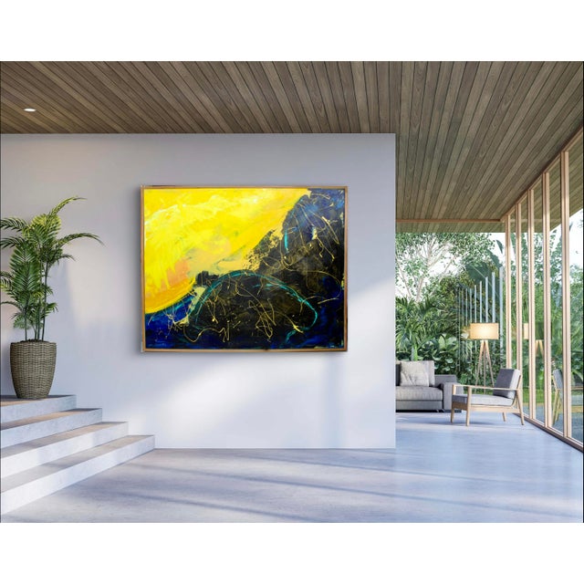 Expressionist Abstract Painting, Solar Flares - Mixed Media For Sale - Image 9 of 12