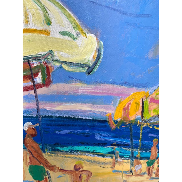 Blue Impressionistic Seascape Original Oil Painting For Sale - Image 8 of 8