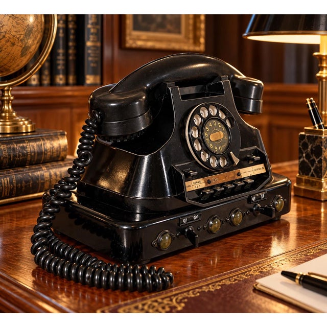 1940s 1940s World War 2 Siemens and Halske Multi-Line Rotary Desk Telephone For Sale - Image 5 of 10