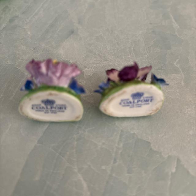 Coalport Porcelain Mid 20th Century English Traditional Coalport Bone China Floral Placecard Holders - Set of 12 For Sale - Image 4 of 4