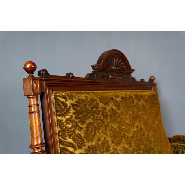 Brown Gründerzeit Sofa and Armchairs, Late 19th Century, Set of 3 For Sale - Image 8 of 18