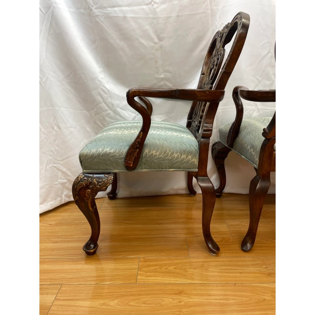 Pair of Mahogany Century Armchair Chippendale Revival For Sale - Image 9 of 10