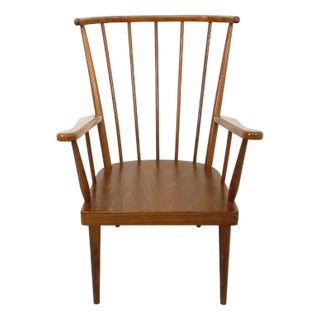 Vintage Eventail Armchair in Wood from Baumann, 1960s For Sale