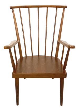 Vintage Eventail Armchair in Wood from Baumann, 1960s