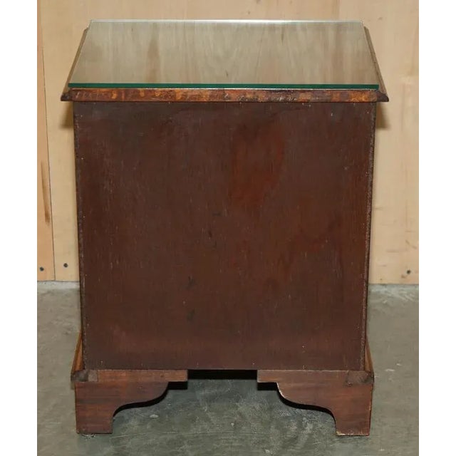 Vintage Flamed Hardwood Nightstands with Drawers, Set of 2 For Sale - Image 9 of 18