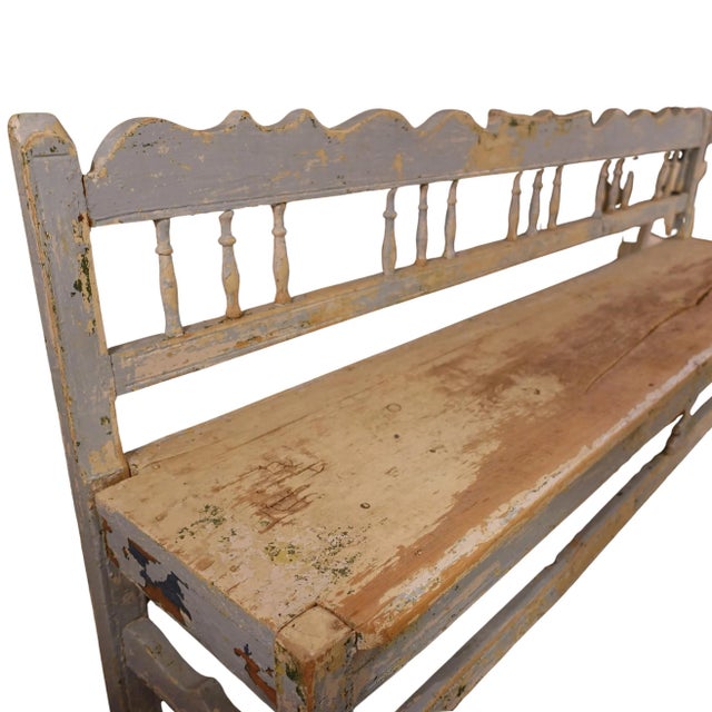 Petite 19th Century Swedish Gustavian Bench For Sale - Image 4 of 7