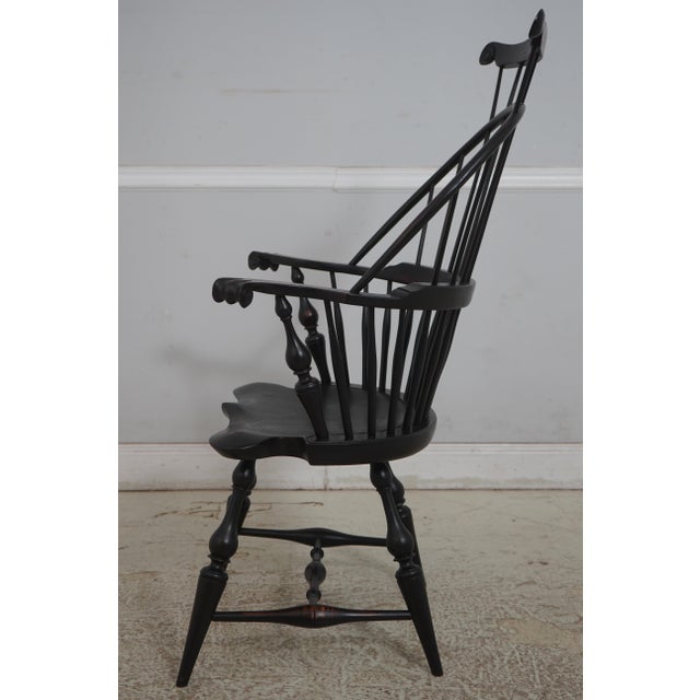 Traditional Set of 6 Dr Dimes Ebonized Windsor Dining Room Chairs For Sale - Image 3 of 18