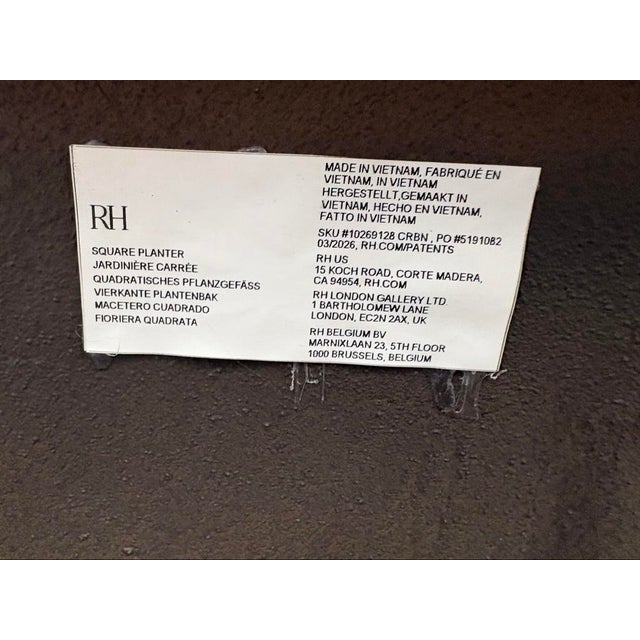 Rh Paxos Square Planter – Size F 39½"w × 19½"d × 19½"h | Carbon | Set of 2 | Upscale Staging For Sale - Image 13 of 18