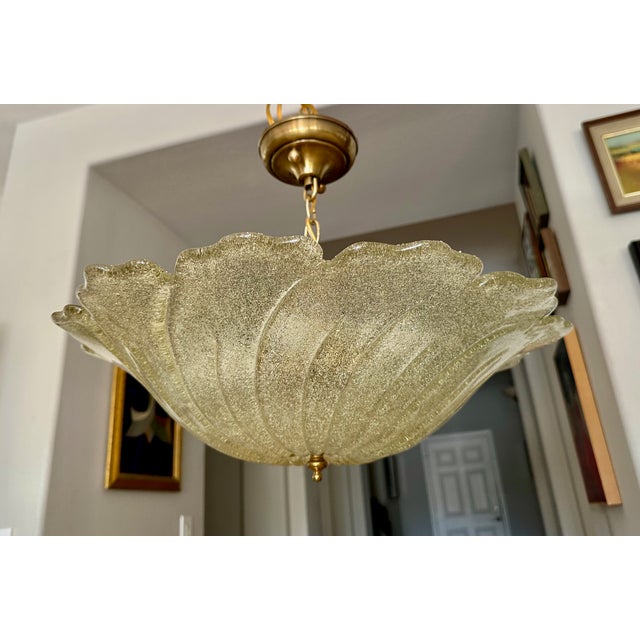 Murano Gold Rugiadoso Glass Semi Flush Mount Ceiling Light For Sale - Image 10 of 18