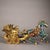 Mid 20th Century Vintage Cloisonne Enamel Horse & Cart Figure – 15.7" Gilt Wealth Sculpture For Sale - Image 5 of 9