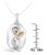 10k Rose Gold and Sterling Silver 1/10ct TDW Round Cut Diamond Interlocked Heart and Ribbon Pendant Necklace (H-I, I1-I2) For Sale - Image 4 of 4