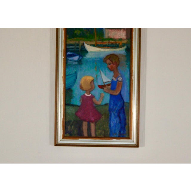 Wilhelm Sjöholm, Children Play, 1950s, Oil on Canvas For Sale - Image 7 of 18