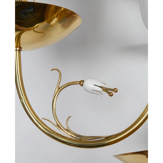 Italian Modern Floral 1940s-1950s Chandelier For Sale In New York - Image 6 of 7