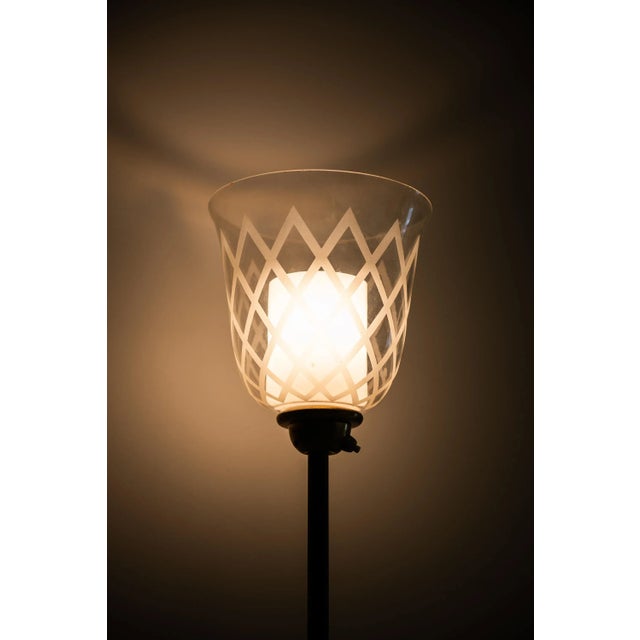 Metal Swedish Floor Lamp by Bo Notini for Glössner & Co., 1940s For Sale - Image 7 of 8
