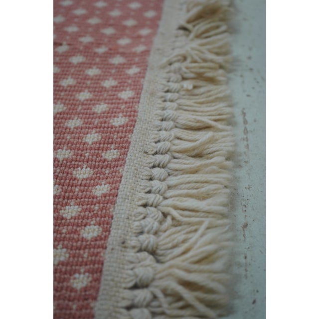 Large Approx. 12 X 16 Woven Wool Area Rug Peach Colored For Sale - Image 4 of 9