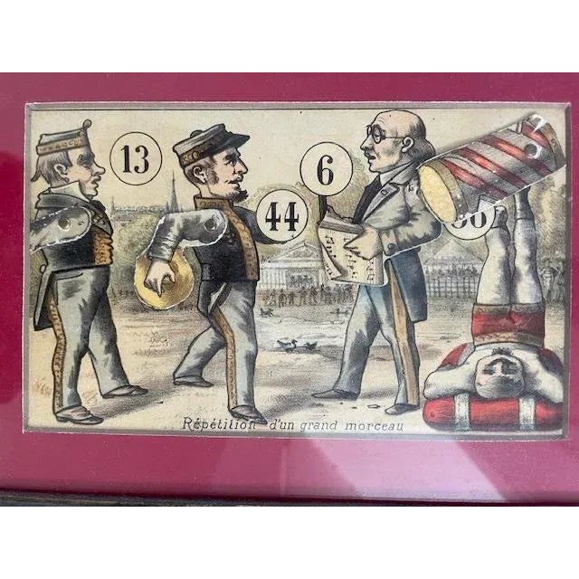 Early 19th Century French Works on Paper - Playing Card Collage - Antique, Framed Set of 3 For Sale - Image 4 of 4