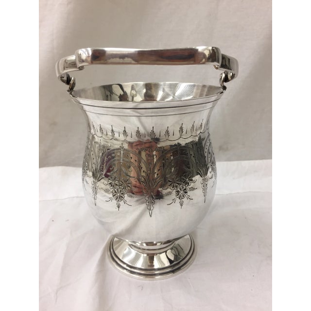 Art Nouveau Antique Etched Silver Vase For Sale - Image 3 of 10
