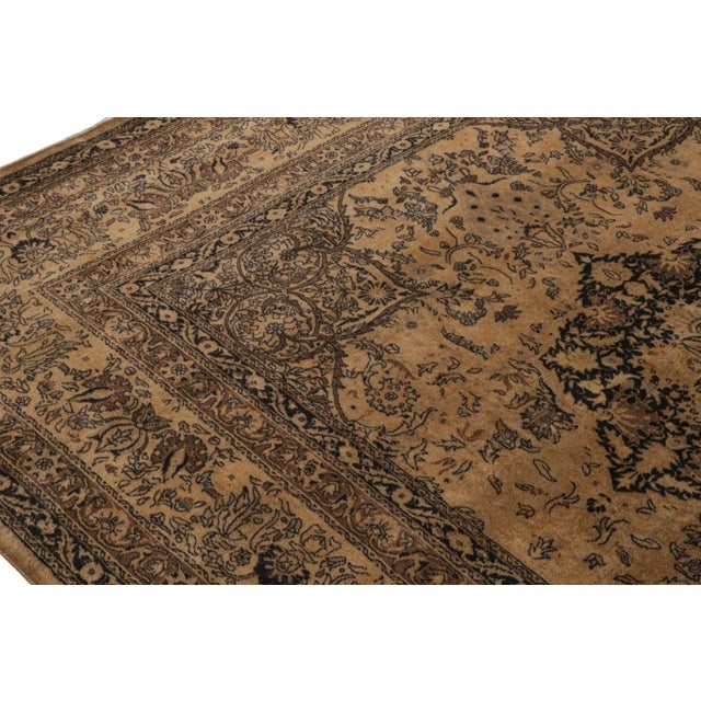 1920s Antique Persian Tabriz Rug in Brown With Geometric Patterns For Sale - Image 5 of 7