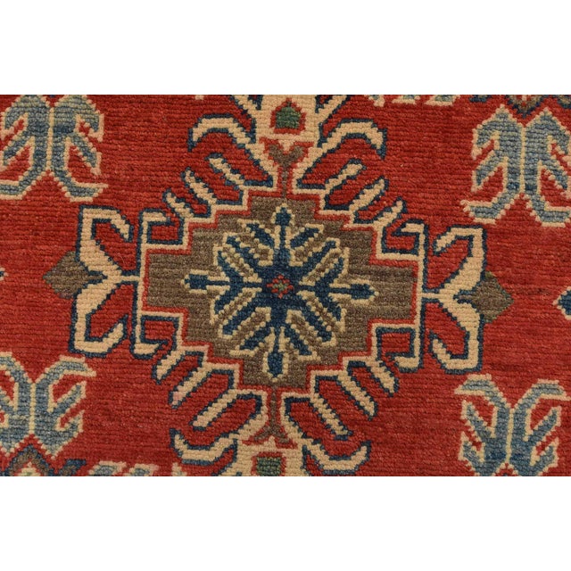 Kazak Rug 9’2” X 11’9” Red Wool Tribal Hand-Knotted Oriental Carpet For Sale - Image 9 of 15