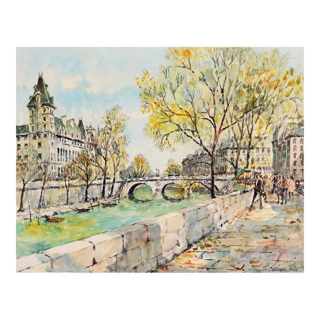 'The Left Bank' by Pierre Eugene Cambier, Paris, Salon D'Automne, Salon Des Independents For Sale