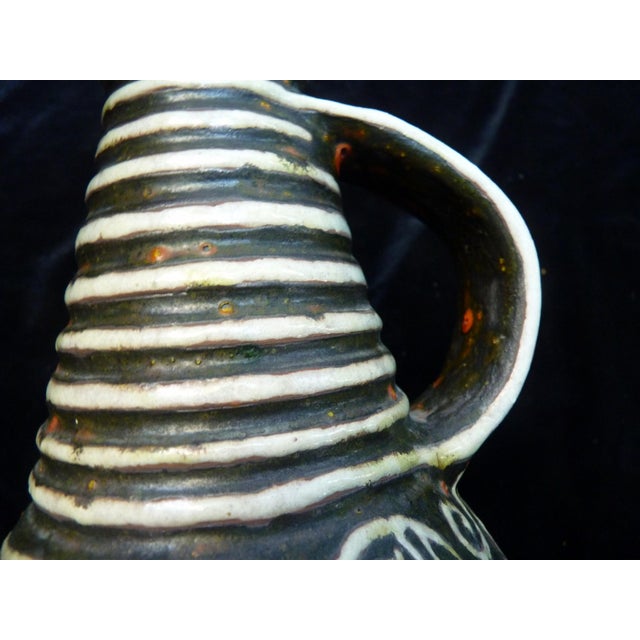 Ceramic Signed Mid-Century Modern Brutalist Romanian Studio Pottery Vase Pm 1413 For Sale - Image 7 of 8